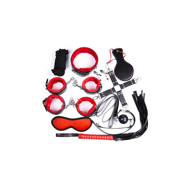 Generique Pack Bondage SM 10 pièces Rouge